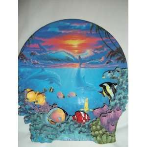  3D Hamilton Collection Plate   Sealife At Sunset   Anthony 