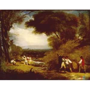 FRAMED oil paintings   Benjamin West   24 x 18 inches   Woodcutters in 