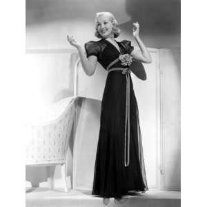 Betty Grable in Black Chiffon Dinner Dress, 1938 Premium Poster Print 