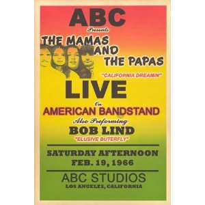  The Mamas and The Papas   Bob Lind Concert Poster (1966 