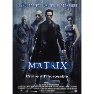   French 27x40 Keanu Reeves Carrie Anne Moss Laurence Larry Fishburne