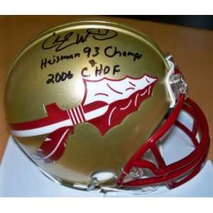 Charlie Ward Autographed Florida State Seminoles FSU Mini Helmet with 