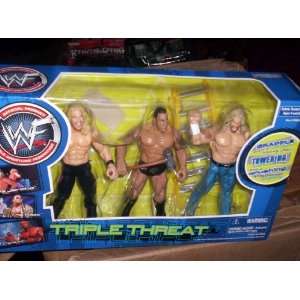   TRIPLE THREAT FIGURE CHRIS JERICHO, THE ROCK,TRIPE H 