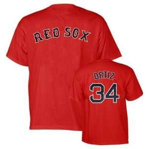 David Ortiz (Boston Red Sox) Name and Number T Shirt (Red)