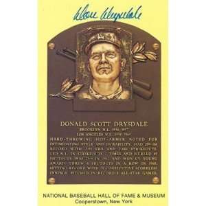 Don Drysdale Autograph / Signed Baseball HOF Plaque