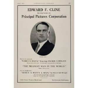  1923 Ad Edward F Cline Film Director Principal Pictures 