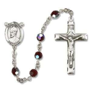  St. Edward the Confessor Garnet Rosary Jewelry