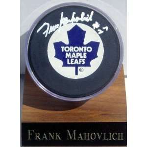  FRANK MAHOVLICH Autographed Puck with Holder and COA 