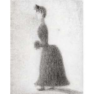  La Promeneuse Au Manchon by Georges Seurat 7.75X10.00. Art 