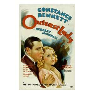 Outcast Lady, Herbert Marshall, Constance Bennett, 1934 Premium Poster 