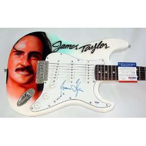 James Taylor Autograph Signed Airbrush Guitar & Proof PSA/DNA