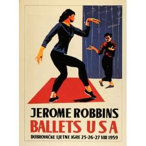 1975 Jerome Robbins Ballet USA Dancers Poster Print   Original 1975 