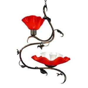  Jezebel 2 Light Really Red Magnolia Swag Chandelier