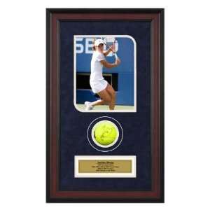  Justine Henin US Open Framed Autographed Tennis Ball with 