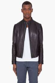 SLVR Black Leather Blouson Jacket