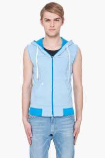 star Blue Hooded Climber Vest for men  