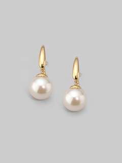 Majorica   10MM White Pearl Drop Earrings    