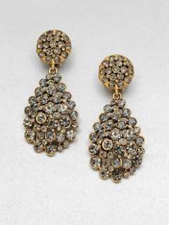 Oscar de la Renta   Pavé Stone Accented Drop Clip On Earrings