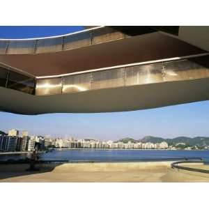  View of Niteroi, Museo De Arte Contemporanea, by Oscar Niemeyer 