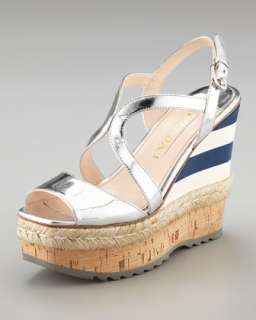 Metallic and Mirco Wedge with Espadrille Detail