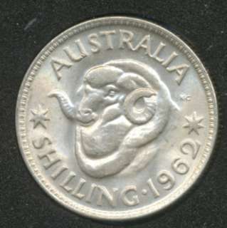 AUSTRALIA   1962 Shilling, Elizabeth II   Unc  