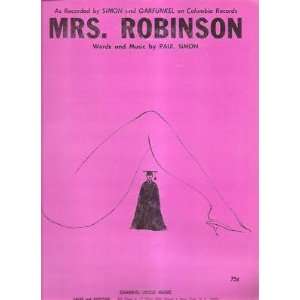  Sheet Music Mrs Robinson Simon and Garfunkel 166 