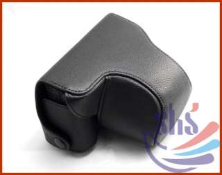 Black Leather case bag For Olympus Camera EPL1 EPL 1  