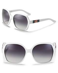 Gucci White Rounded Oversized Sunglasses