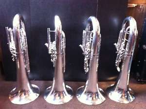 LOT OF 4 KING MARCHING EUPHONIUMS W SAFE SILVER  