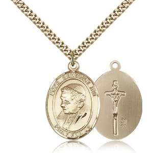 Gold Filled Pope Benedict XVI Medal Pendant 1 x 3/4 Inches 7235GF 