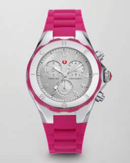 Y11FW Michele Tahitian Large Jelly Bean Chronograph, Pink