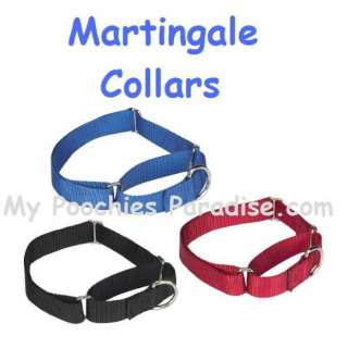 NYLON MARTINGALE COLLARS FOR DOGS   3 Sizes   3 Colors  