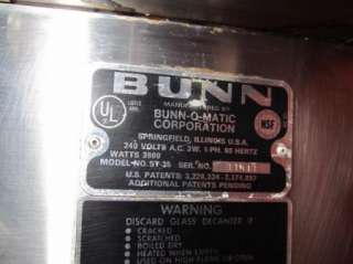 Bunn O matic Model ST 35 Commercial 240v Coffee maker & Warmer  
