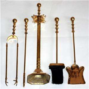 Pcs FIREPLACE TOOL SET Solid Brass 22 1/2 Tall HOME DECOR ACCESSORY 