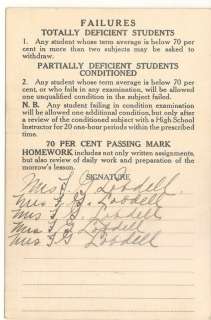 1950s ST. MARYS High School REPORT CARD Rutherford New Jersey NJ 