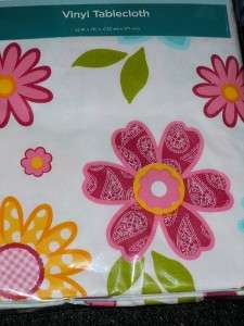 Flowers Floral Vinyl Tablecloth 52x70 Oblong NEW  