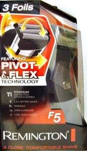Remington F5 Pivot & Flex Mens Titanium Shaver. 3 Foil  New  