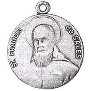  St. Francis de Sales Sterling Silver Medal with 18 Inch 