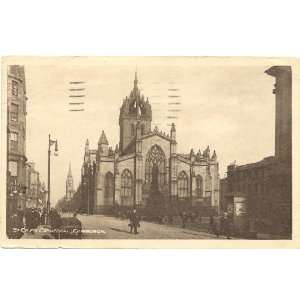  1920s Vintage Postcard St. Giles Cathedral Edinburgh 