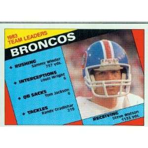  1984 Topps #61 Steve Watson TL   Denver Broncos (Team 