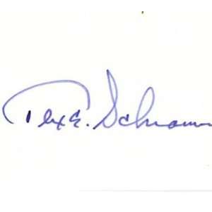 Tex Schramm Signed Index Card Great For Framing