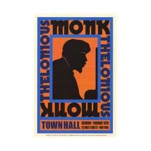 THELONIOUS MONK   Limited Edition Concert Poster   Town Hall NYC 