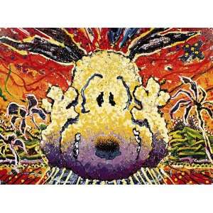 Tom Everhart 24W by 17H  Nobody Barks in L.A. CANVAS 