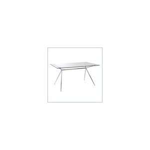 Eurostyle Adolfo Casual Dining Table with Glass Top & Chromed Steel 