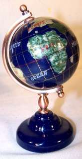 NEW GEMSTONE SPINNING WORLD GLOBE 60MM map atlas globes geography 