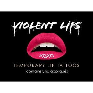  Violent Lips   The Red XOXO   Set of 3 Temporary Lip 