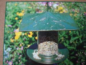 WHITEHALL METAL AND GLASS BIRD FEEDER WITH PINE CONES  