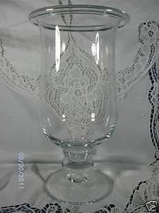 Partylite Hurricane Large Footed Glass Pillar Candle Holder  