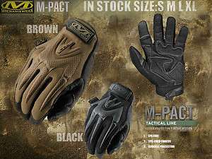 MECHANIX WEAR M Pact Full finger Gloves/Safety/Tactical Glove Brown 