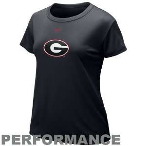   Ladies Black NikeFIT Logo Performance T shirt